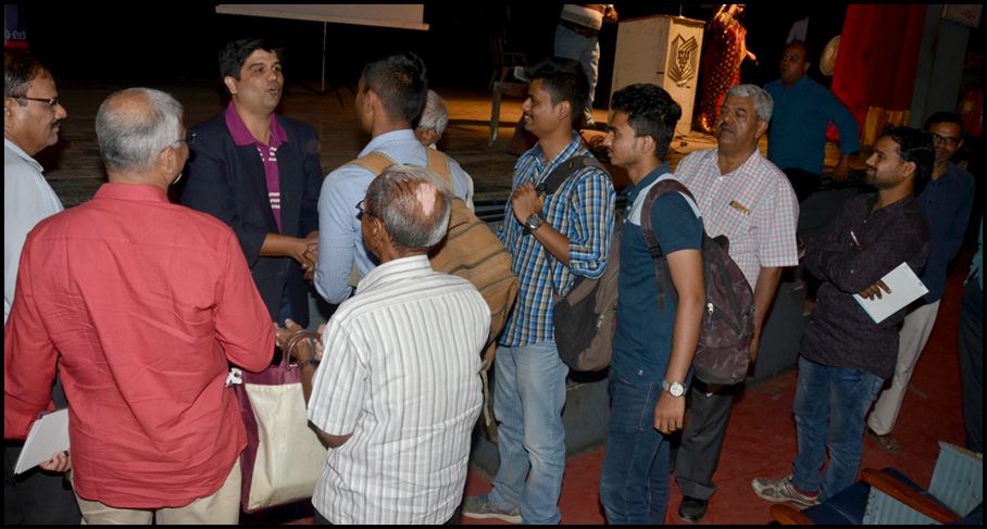Connecting with clients at an evening event